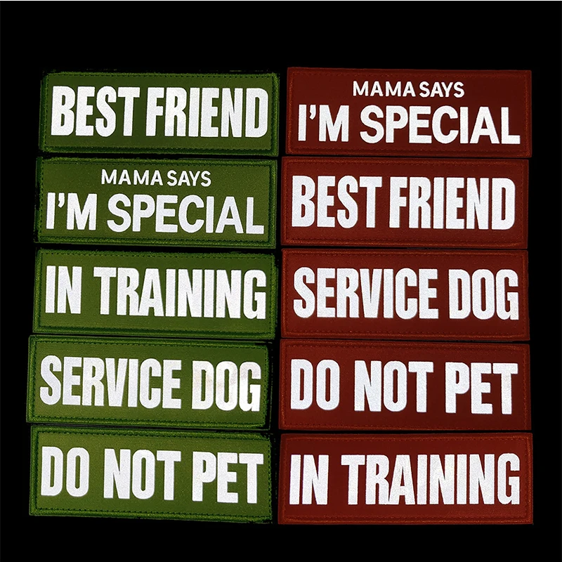 IN TRAINING  Reflective IR Emblem Hook Fastener Patch SERVICE DOG Badge Morale Sew On Patches Badge for Dog Harness