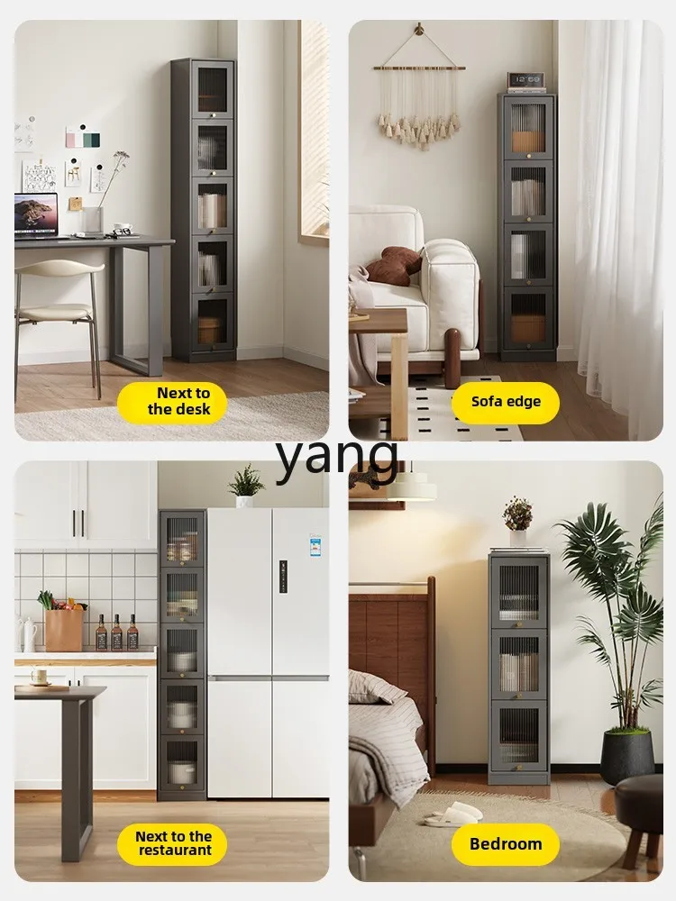 LTT solid wood dust-proof bookcase with glass door bookcase household living room display case