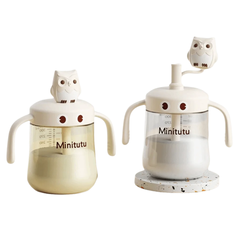 Biberons en Silicone à mamelon à débit lent, tasse à lait d'eau résistante à la chaleur de 320ml, réutilisable avec couvercle anti-poussière