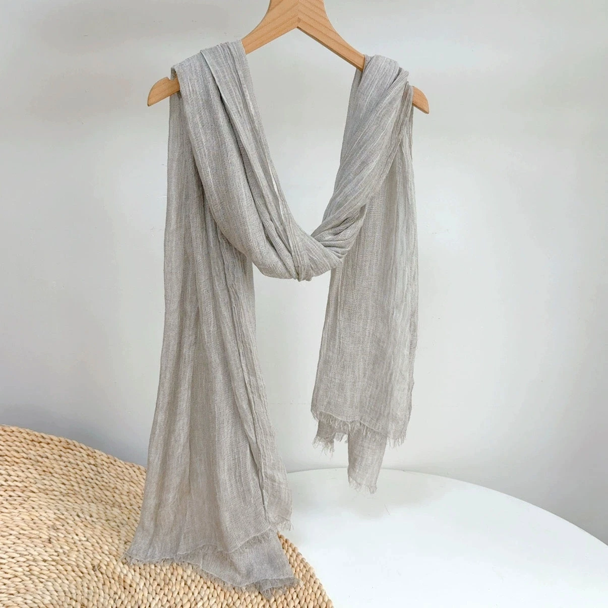 Retro Solid Color Korean-style Rayon Cotton Scarf Travel Shawl Comfortable Women's Autumn Winter Unisex Long Scarves 80*200cm