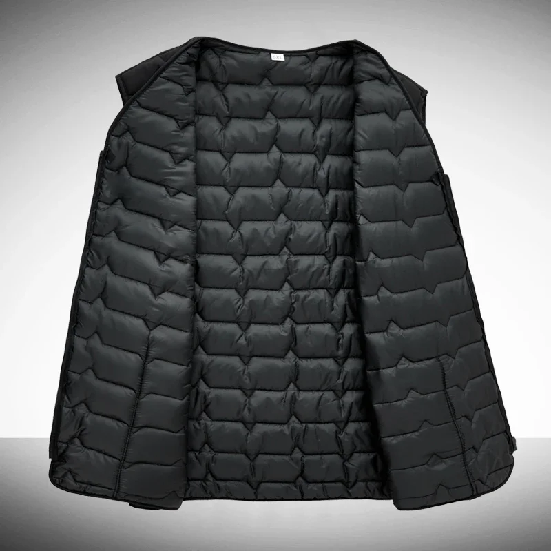 Herren Weste Oberbekleidung Windbreaker Kleidung Neue Ärmellose Pufferweste Jacke Herren Einfarbige Daunenjacke Winter Warme Weste Mantel – Detail 6