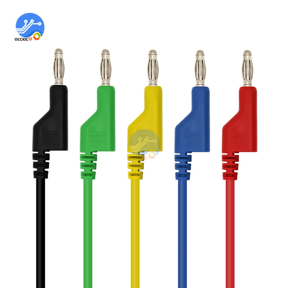 5pcs 4mm Banana Plug Test Line Banana to Banana Plug Test Lead Kit for Multimeter Match Alligator Clip For Electrical Work