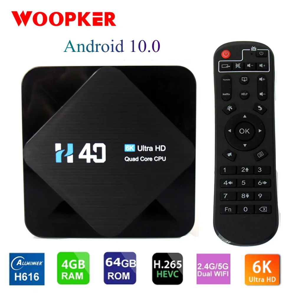 Smart Tv Box Android 10 2.4G 5Ghz Dual Wifi Bluetooth 4Gb 32Gb 64Gb 6K 3D 1080P Media Player Youtube Android Tv Box Set Top Box