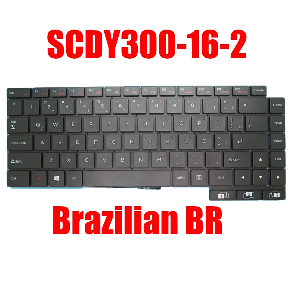 Inglês e US Laptop Keyboard, SCDY 30013-7, SCDY-30013-7, Preto, Impressão de Molduras, Sem Letras, Novo