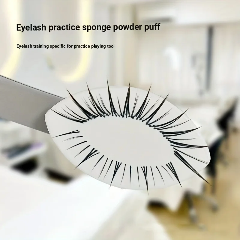 Niedlicher Trainings-Übungsschwamm zur Wimpernverlängerung, wiederverwendbare Augenform-Design-Werkzeuge für die Wimpernpraxis, professionelles Schönheitszubehör