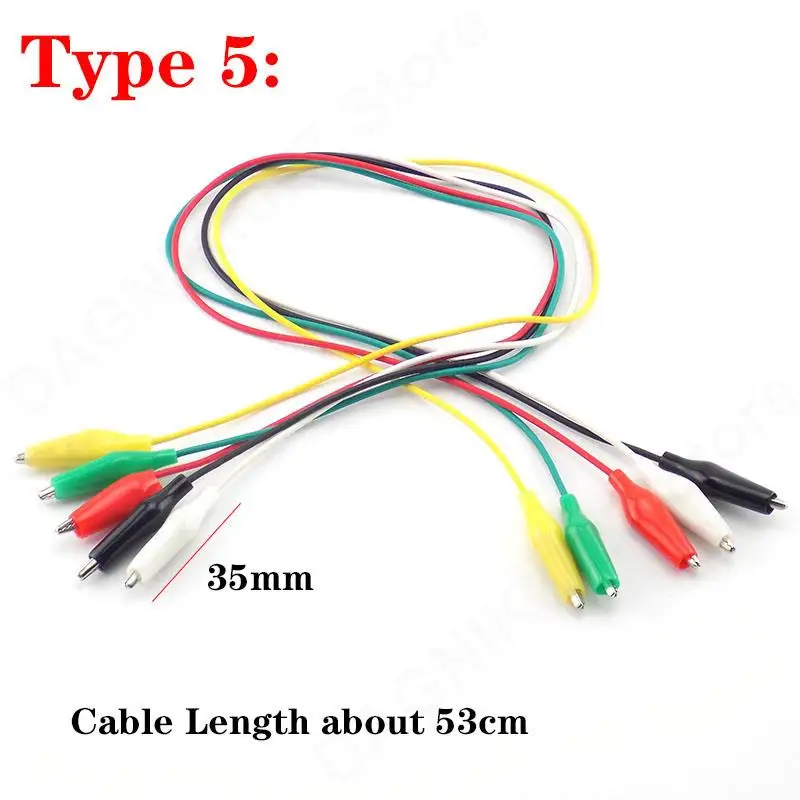 Alligator Clip Electric DIY Test Lead Wire DC Male Female Jack Double Head Crocodile Clip Connector Roach Electrical Test Jumper