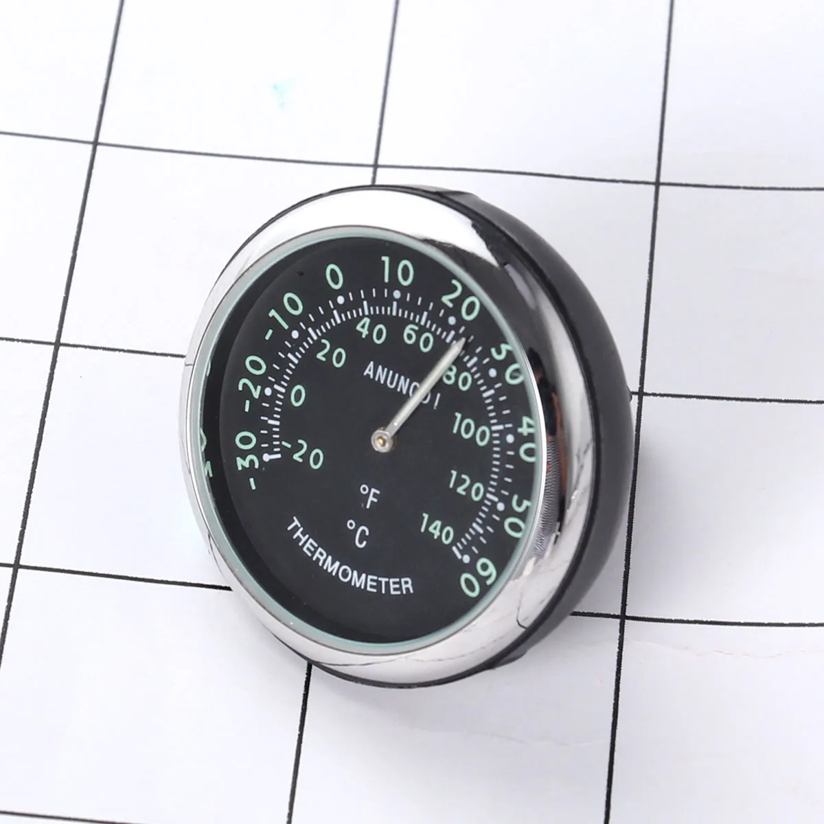 

Car Luminous Thermometer Night Dashboard Decor Mechanical Supplies Black Glass Metal Easy Install No Drill Car Vent Fit Sensor