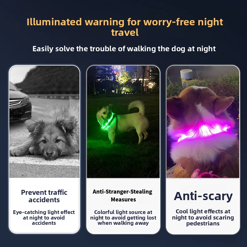 Collar LED Recargable por USB  - Led Dog Collar Glowing Rechargeable Usb reseña y precio