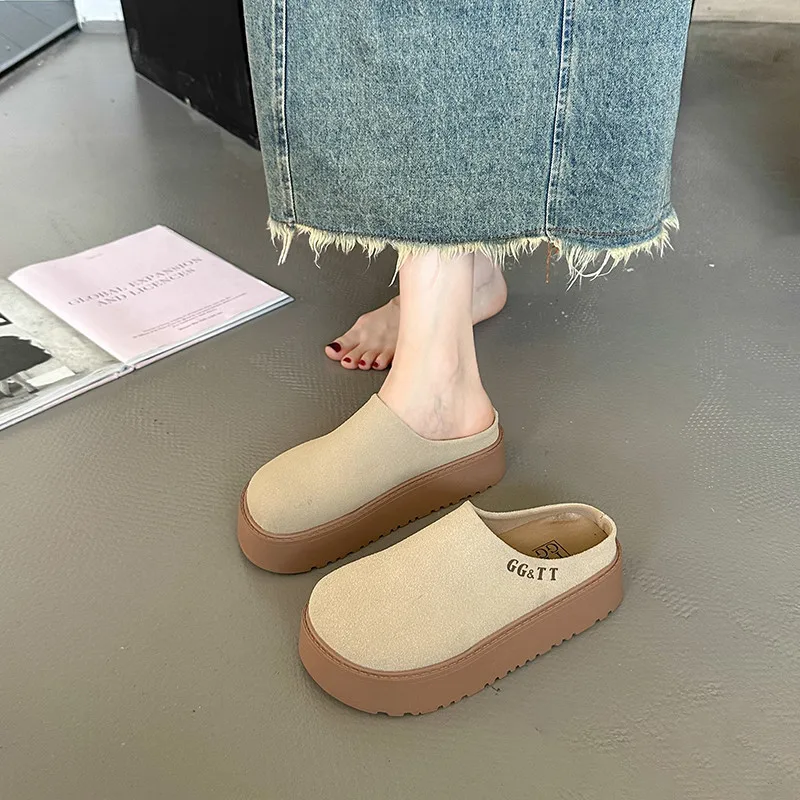 Cover Toe House Slippers Platform Shoes Luxury Slides Slipers Women Designer Soft Summer 2024 Concise Retro Shoes Woman 2024 Sli