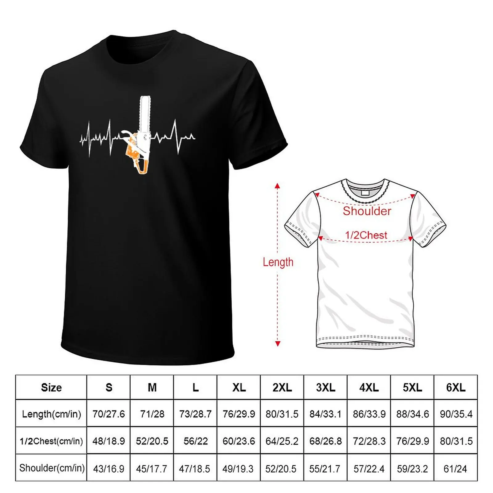 Arborist Tree Surgeon Trimmer Heartbeat Pulse rate T-Shirt printed t shirts for man T-Shirt
