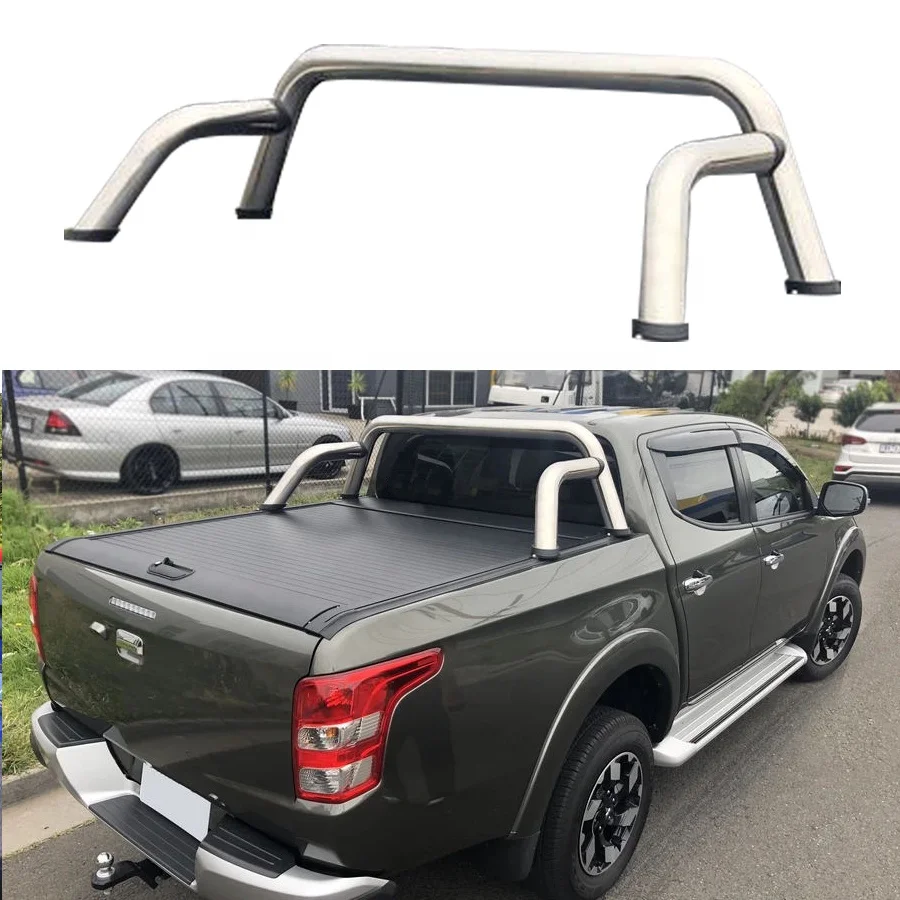 

Factory Price Custom logo Stainless Steel Pick up Truck Sports bar Rear Bed Roll Bars for Tundra Tacoma Hilux