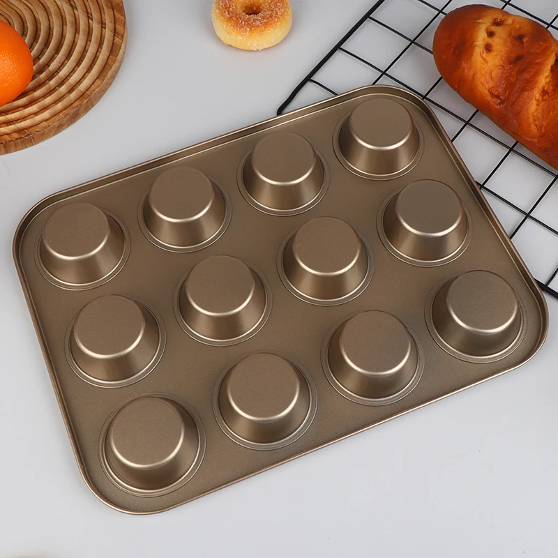 4/6/12 Cups Cupcake Pan Muffin Tray Cupcake Mold Muffin Pan Carbon Steel Baking Pan Non Stick Bakeware Microwave Cake Mould
