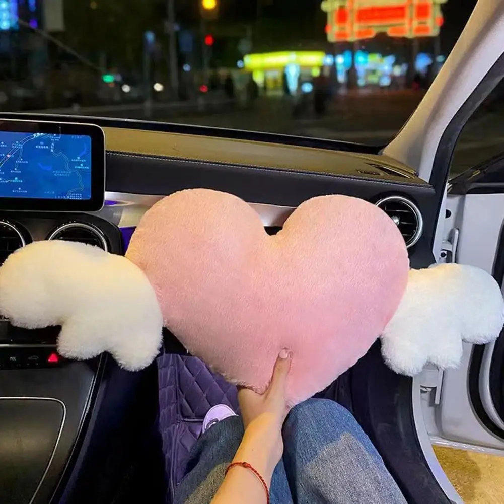 Plush Headrest Ergonomic Car Headrest Heart Shape Car Headrest Pillow for Neck Support Comfort Breathable Wear-resistant for Car