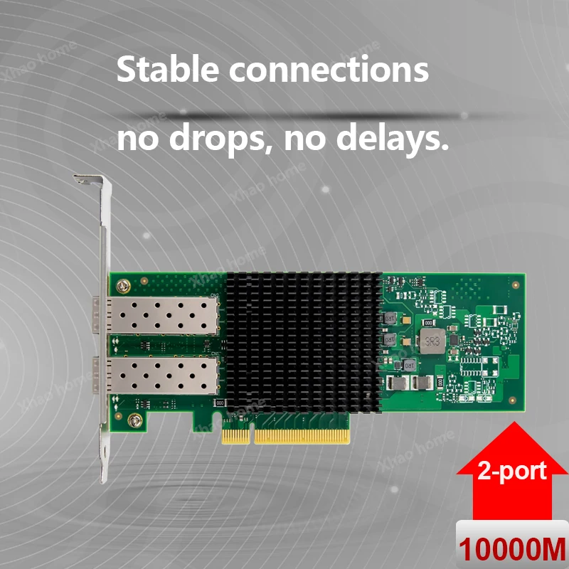 BCM57412 2-Port 10G SFP+ PCIe Fiber Network Card Industrial-Grade Server NIC for Synology NAS, Workstations Traffic Aggregation