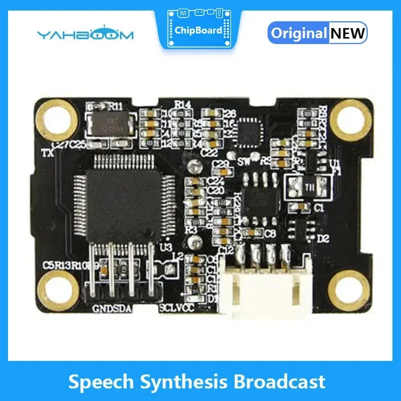 Yahboom UNO Raspberry Pi Spraaksynthese Broadcast Module Compatibel met Alligator clip/DuPont lijn/PH2.0 Kabel MP3 Luidspreker