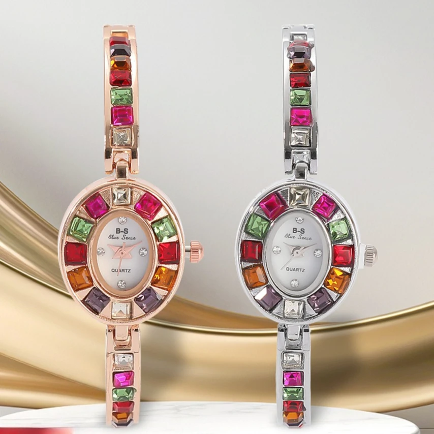 

Роскошные радужные часы со стразами, женские часы-браслет, модный подарок, кварцевые наручные часы, дропшиппинг, Reloj Mujer