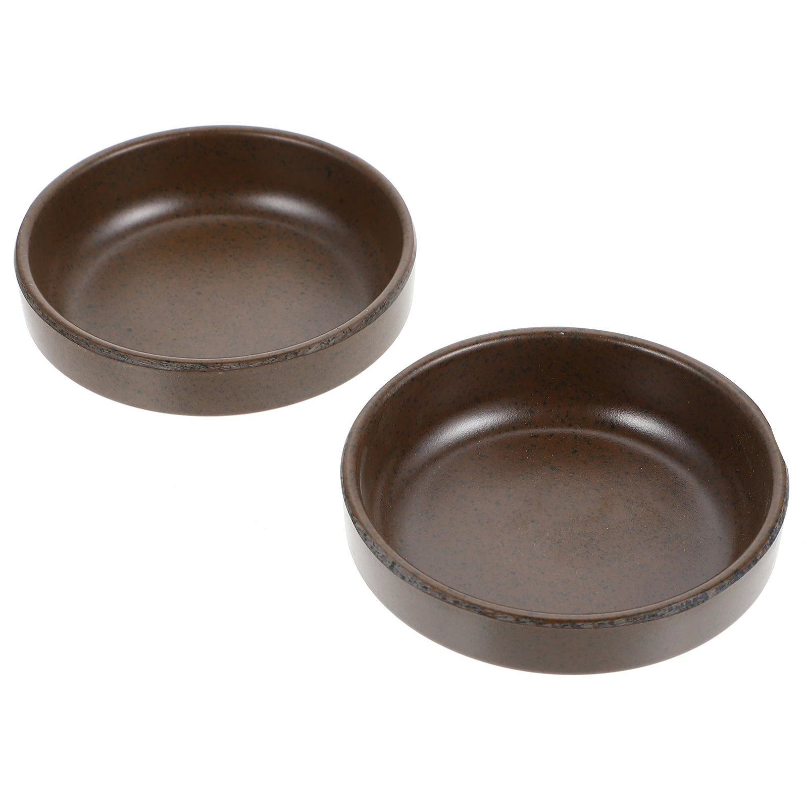 

2 Pcs Dipping Melamine Material Smooth Edge Compact Size Safe Healthy Seasoning Holders Dinner Household Plates Flavor Plates