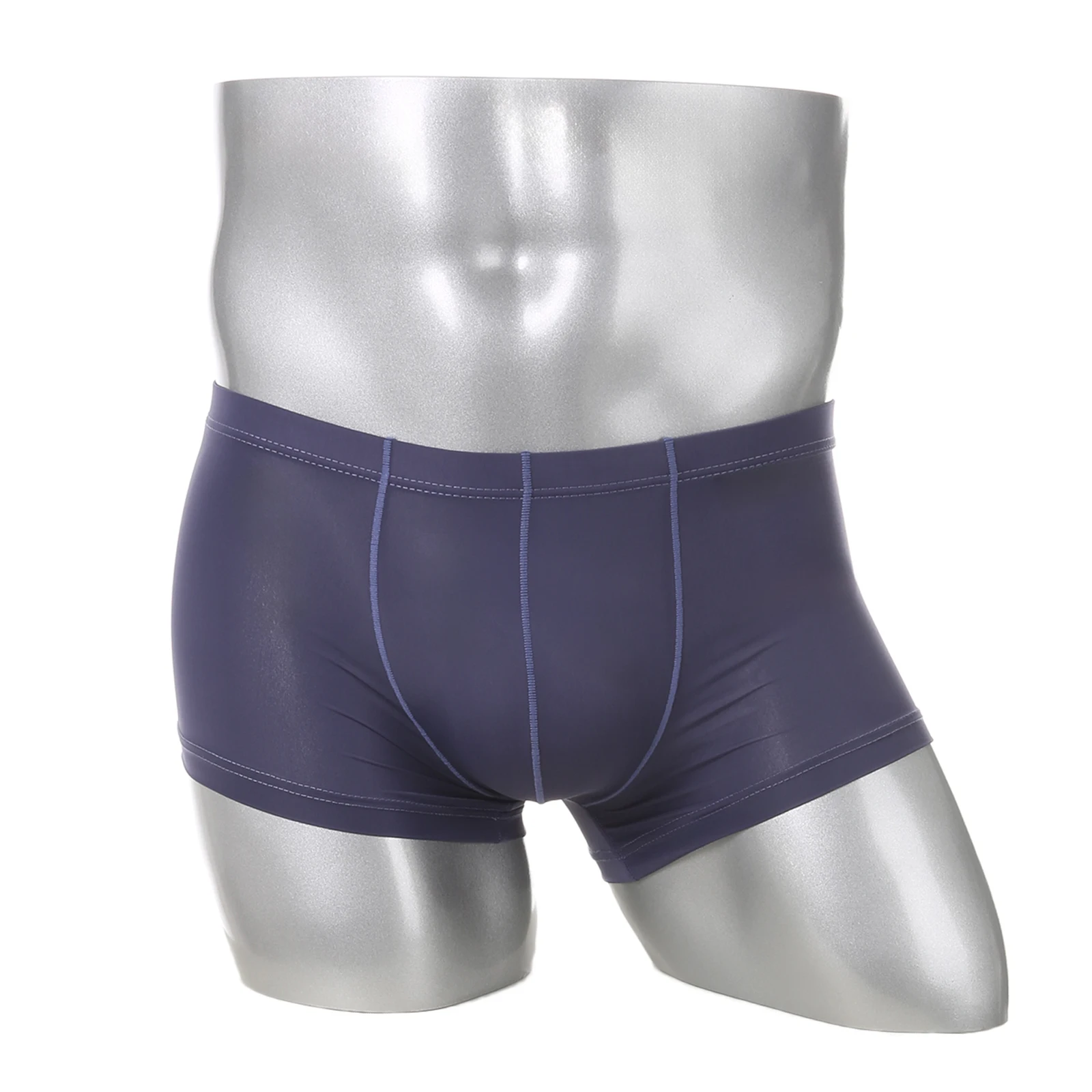 Sexy Men Underwear Ice Silk Mini Boxers Shorts Transparent Ultra Thin Panties Man See Through Underpants Homme Cuecas