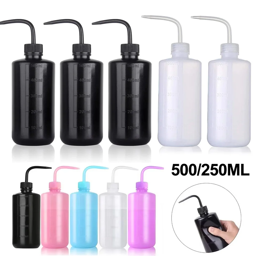2pcs 250/500ml Plastic Tattoo Washing Clean Squeeze Bottle Diffuser Squeeze Container Eyelash Extension Cleaning Lab Bottle