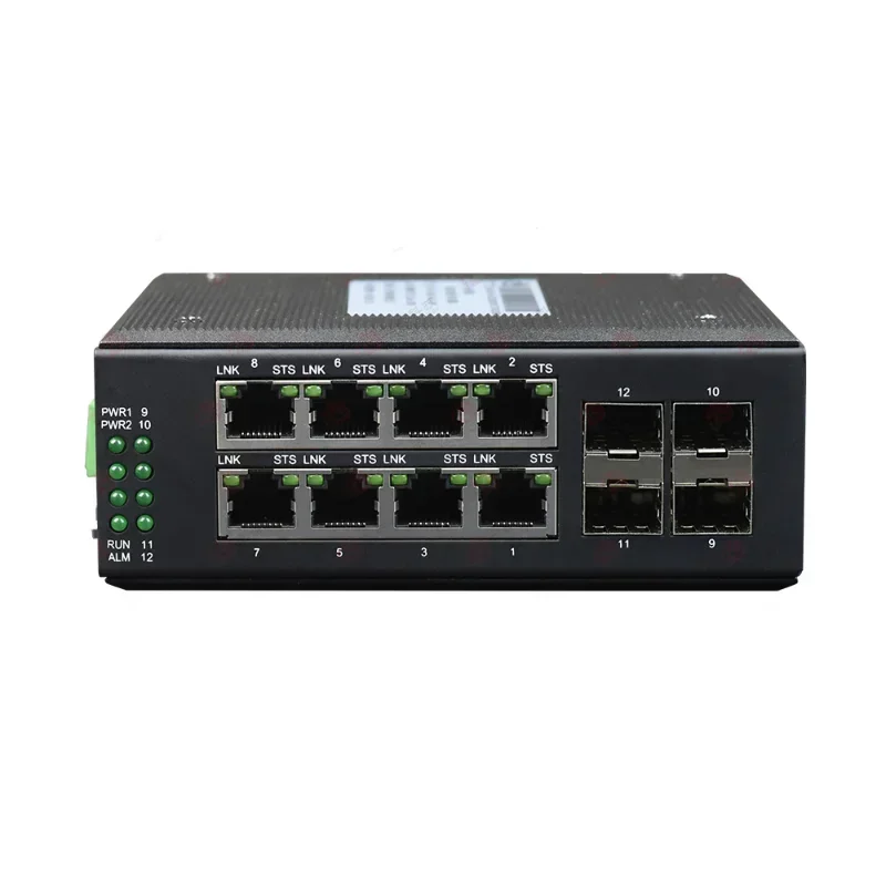 Hot SalesManaged L2 8 Port Ring Network Switch Fast Gigabit Ethernet Industrial Poe Switch With SFP Optical Fiber Slot