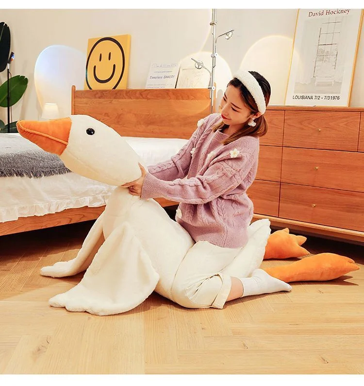 50-190 cm Kawaii Große Gans Stofftier Ente Rosa Riesige Gans Plüschtiere Schlafkissen Große Weiche Puppe Geschenke für Kinder – Detail 20