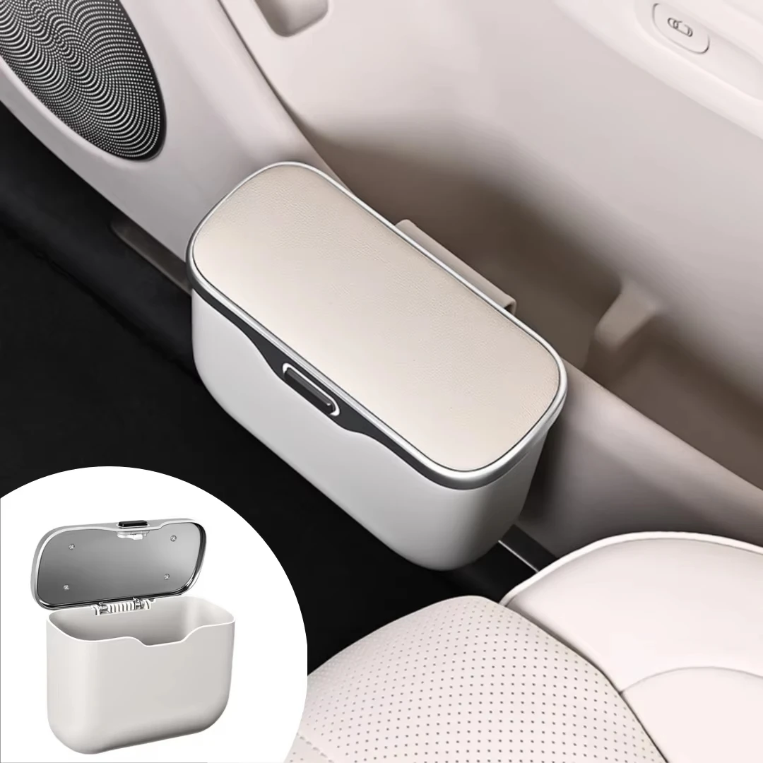 Hanging Car Trash Can with Lid Car Door Side Storage Organizer Multi-Function Garbage Bag Back Seat Auto Interior Organizer Box