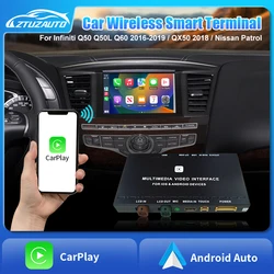 Wireless CarPlay Android Auto Adapter for Infiniti Q50 Q50L QX50 Q60 QX60 QX80 Nissan Patrol Mirror Link AirPlay Retrofit Kit