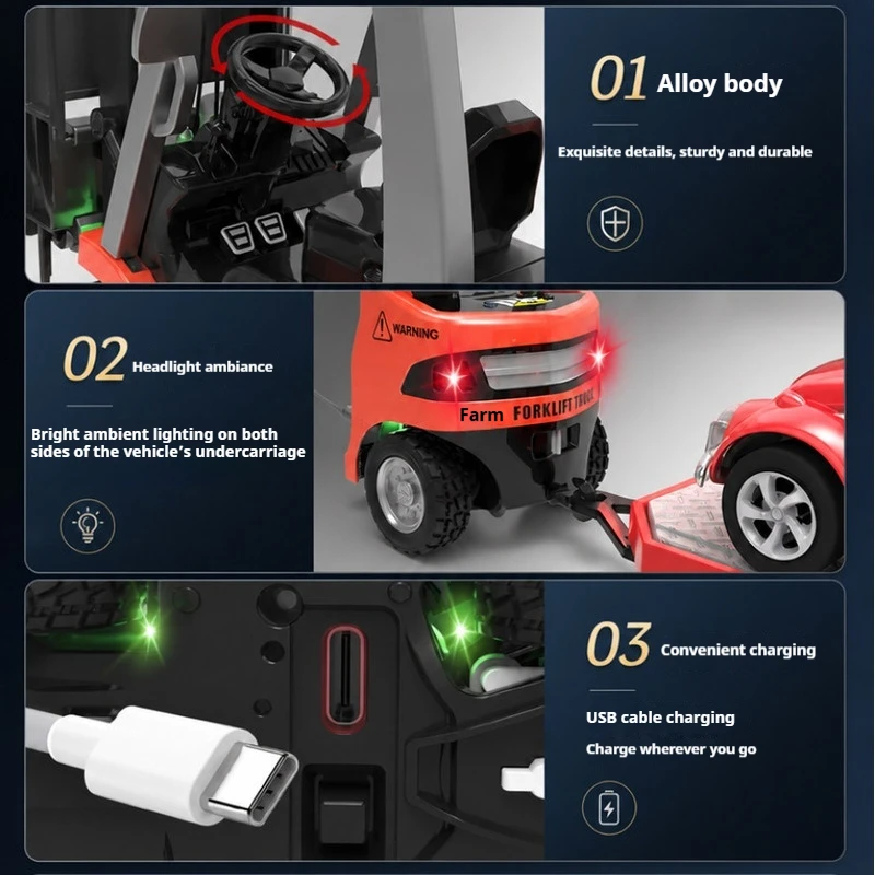 Miniric Rc Forklift 1 64 Scale 2 4Ghz Alloy Remote Control Engineering Truck App Control Mini Desktop Vehicle With Light 2026