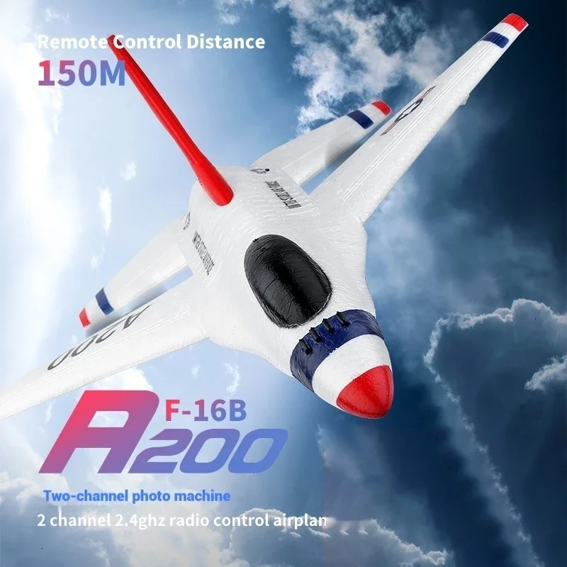 A200 télécommande à deux canaux Machine d'imagerie à deux canaux F16B modèle d'avion à voilure fixe jouet pour novice