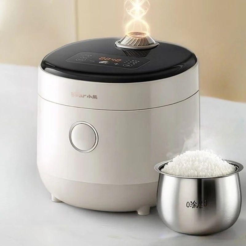 Bear Rice Cooker for 1-2 People, 316L Stainless Steel, One-Touch Quick Cooking, Micro-Pressure Functionality, Timer Feature