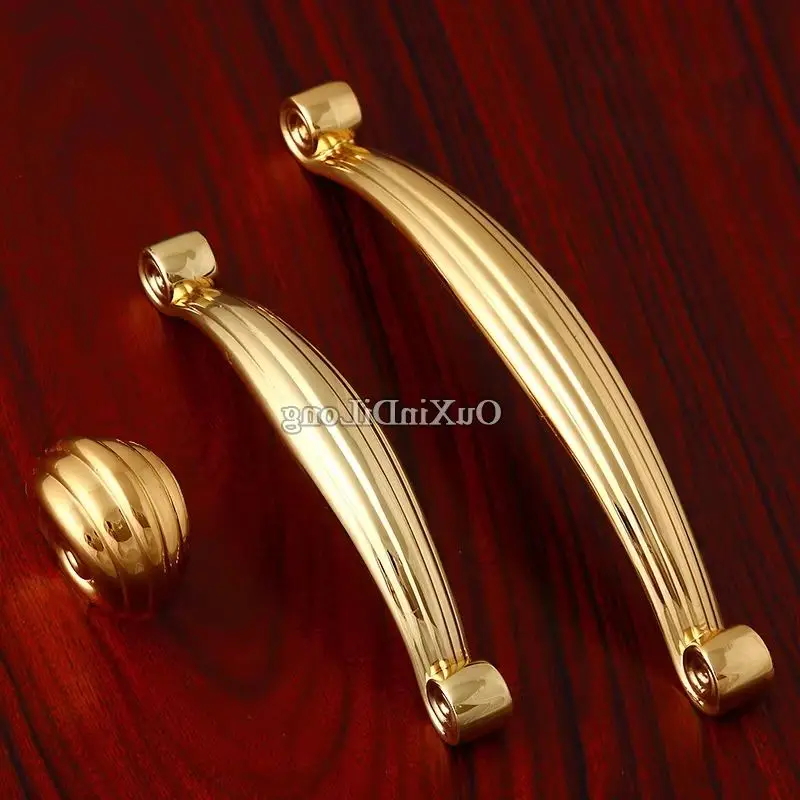 

Brand New 2PCS European Furniture Handles Gold Drawer Pulls Cupboard Wardrobe Kitchen Shoe TV Wine Cabinet Pulls Handles & Knobs