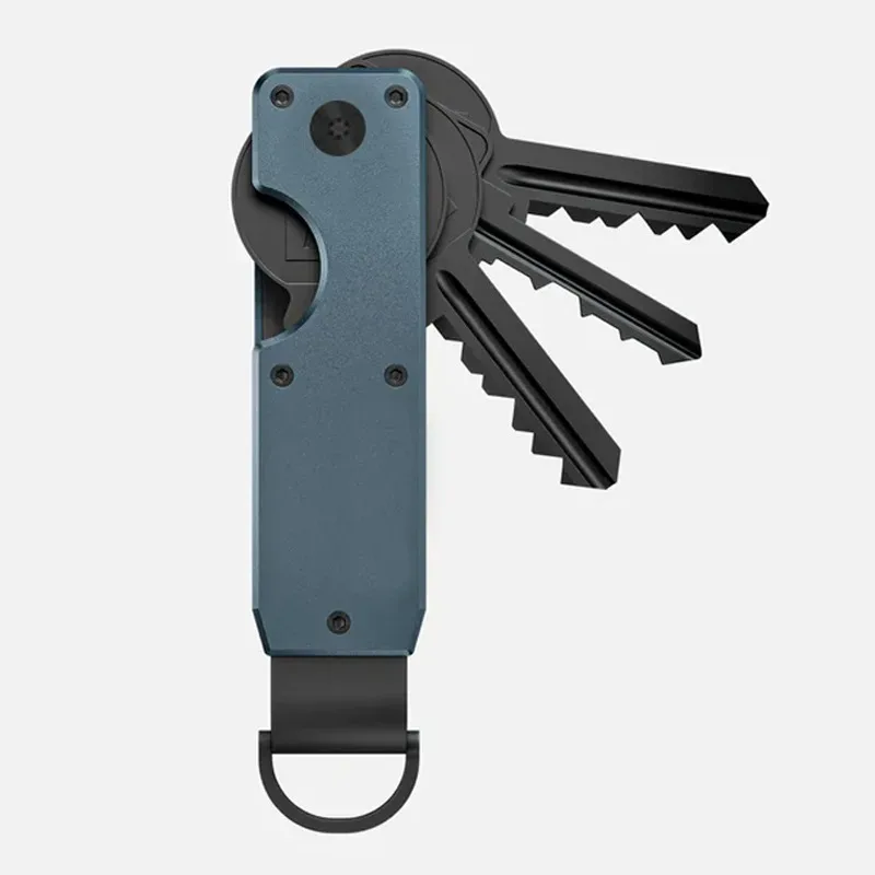 Kompakter Schlüsselorganizer aus Metall, Minimalistischer Schlüsselhalter für Schlüsselbund, Hält 1-5 Schlüssel Sicher