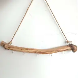 Wooden Hook Wall Mounted Driftwood Hook  Key Holder Organization Branch Hanger Rack for Hat Jewelry Home Accessories