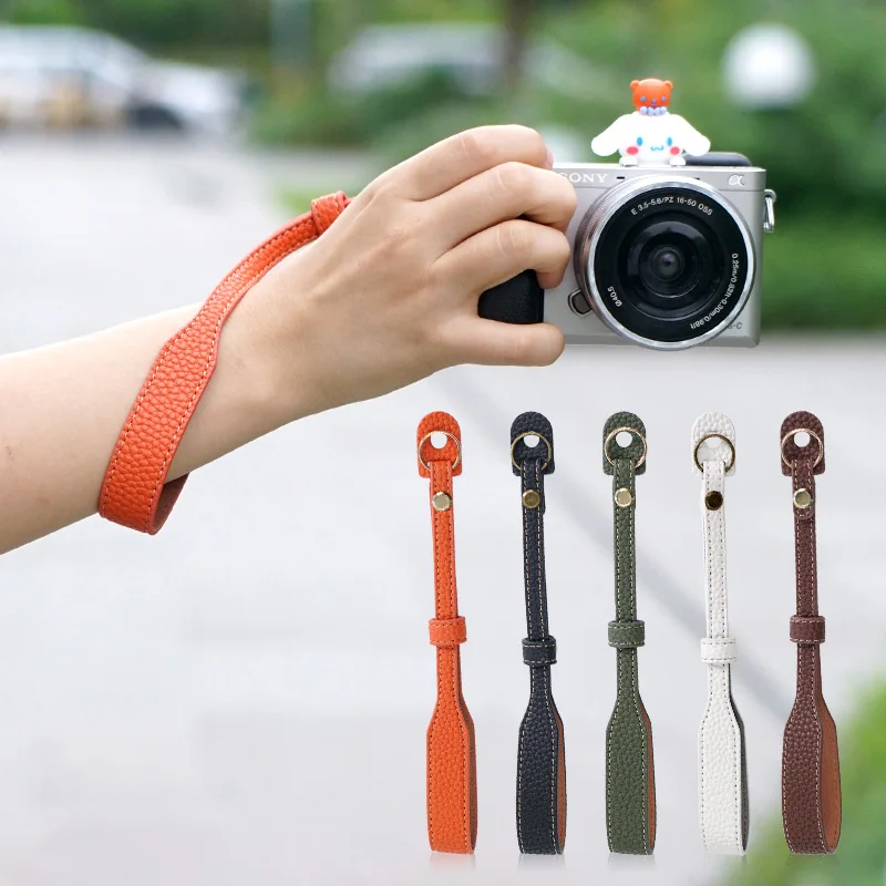 Camera Wrist Strap Lanyard Leather Camera Hand Strap for Sony ZVE10 A6400 Canon R8 Fujifilm X100VI XT30III Nikon Z30 Accessories