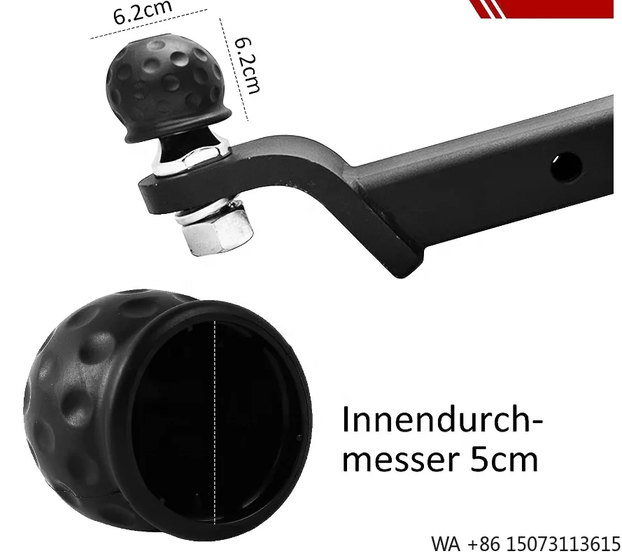 Black Rubber Towing Hitch Cover Ball Protective Cap for Caravan Trailer