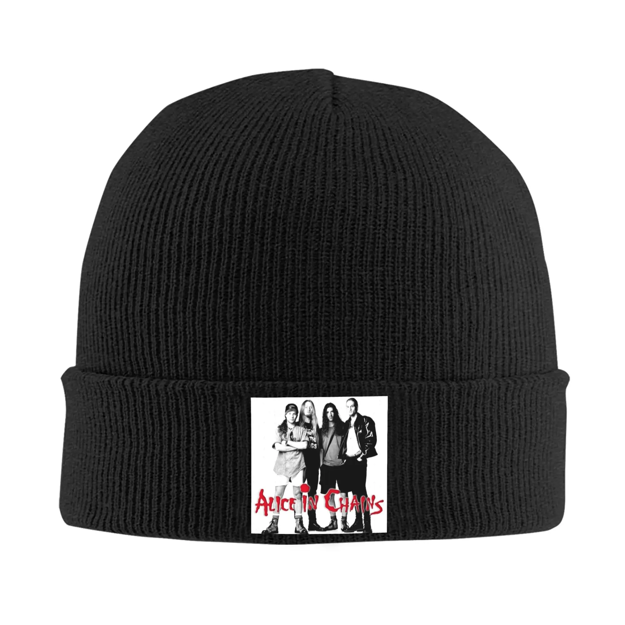 Music Grunge Rock Alice In Chains Screaming Trees Winter Skullies Beanies Hat Warm Autumn Knitted Hat Bonnet Caps for Women Men