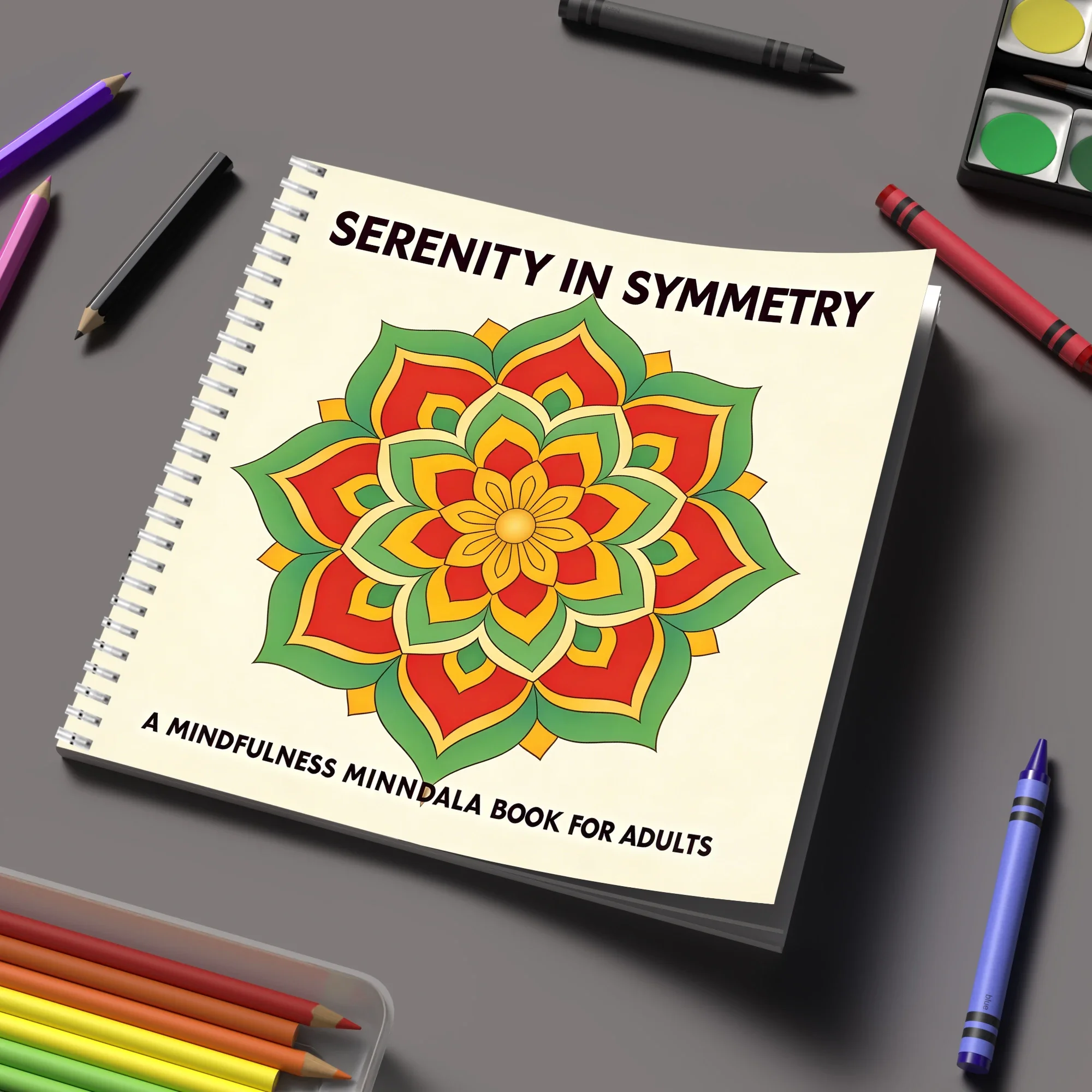 Serenity in Symmetry Bold-easy Patterns Coloring Book for Adults Cute Drawing Book Gift for Birthday Back to School Art Supplies