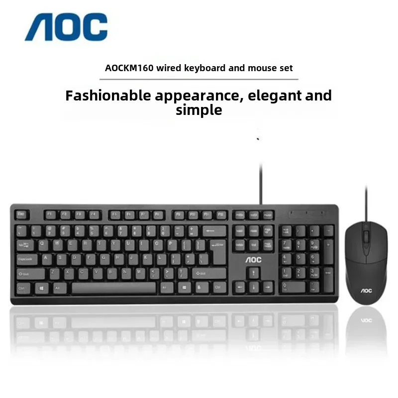 Aockm160 Wired Usb Keyboard Mouse Combo Suitable For Esports Gaming Home Computer Dedicated Keyboard Mouse Suit