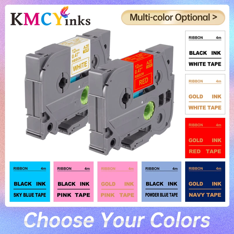 

KMCYinks 1pcs 12mm multicolor Satin Ribbon tape Compatible For Brother P-TOUCH pt-d200 d210 label printer TZE-R231 R234 RE31