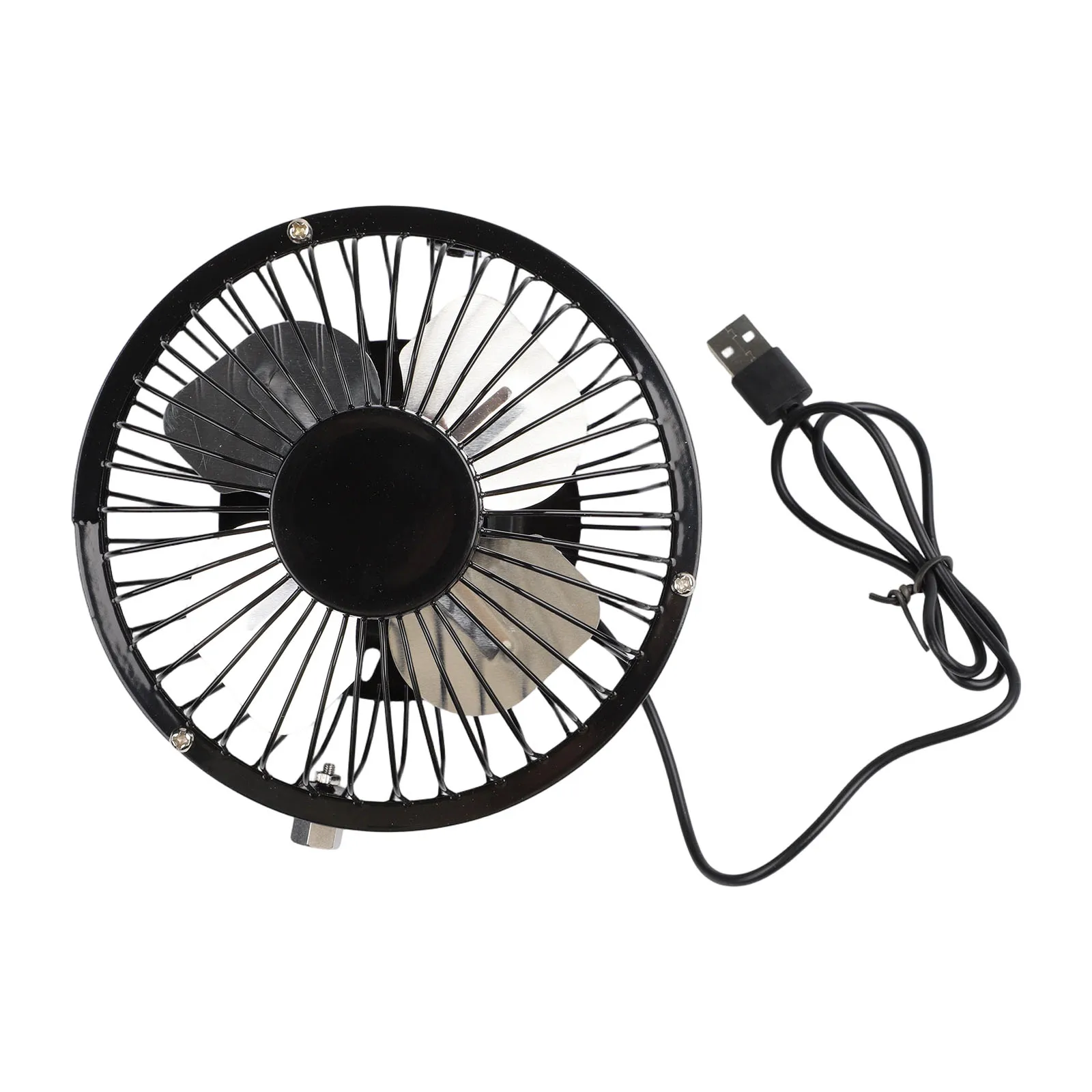 Camping Fan Dual Powered Fan For Picnics For Travel Black Adjustable Telescopic Stand Fan Camping Fan Aluminum Alloy Tripod