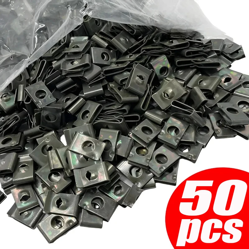 50/20/10 pz auto moto Scooter ciclomotore copertura fermo in metallo Clip tipo U ArmyGreen chiusura paraurti autofilettante Clip antiruggine