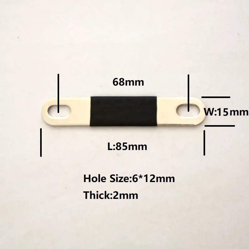 4pcs LiFePO4 Busbar 68mm Hole Spacing 2mm Thick Battery Clips Strap Pole Connector Contact M6 For Lithium Cells