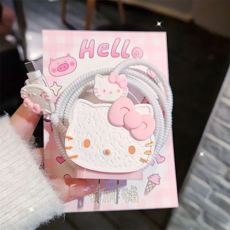 

Cartoon Hello Kitty Charger Case Cable Protector for iPhone 18W/20W Fast Charging Cable Data Breakage Protection Rope Gift