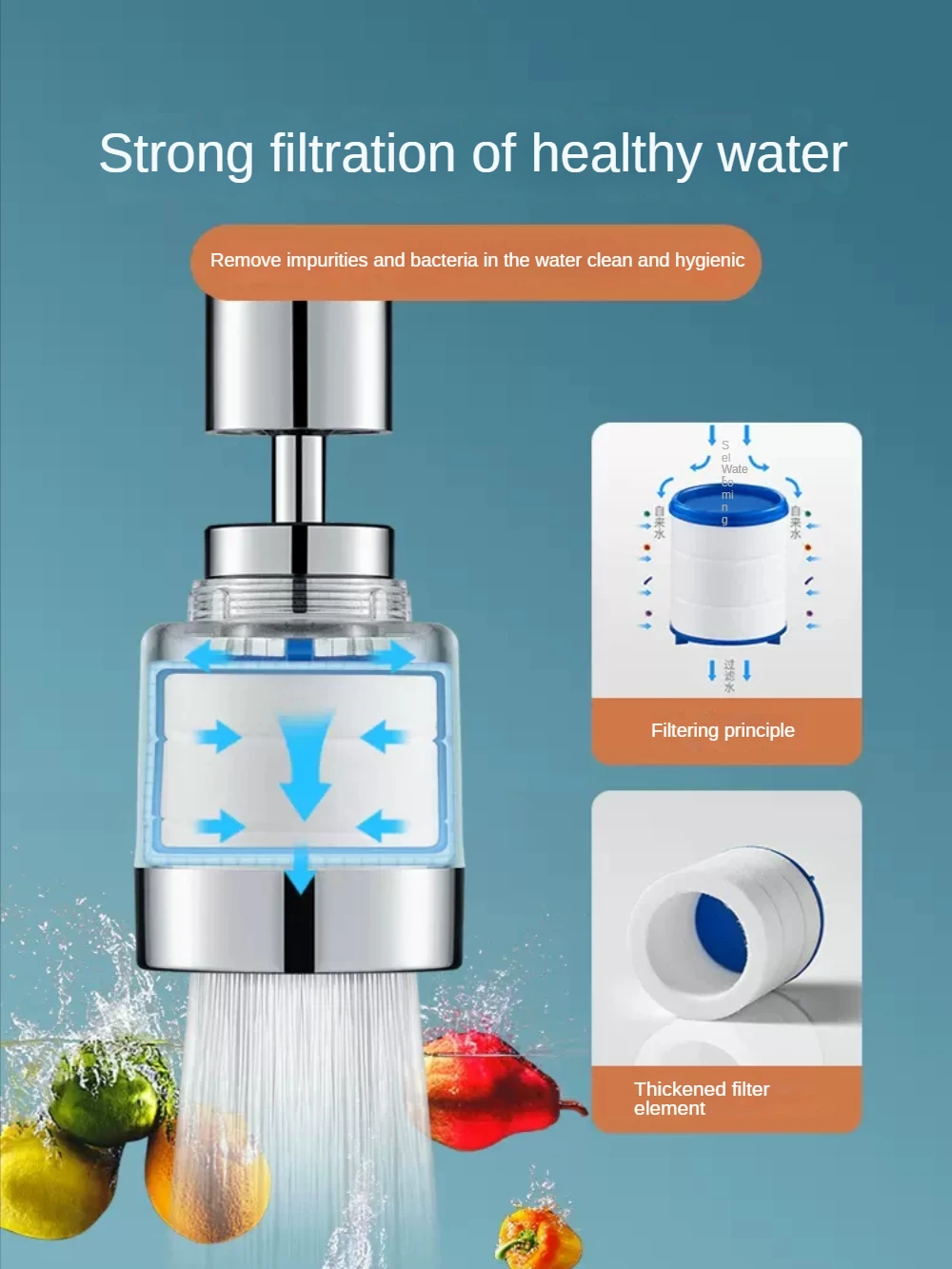 

Water Purification Equipment Kitchen Faucet Filter Splash-Proof Pressure Increasing Sprinkler Universal Interface Water Purifier