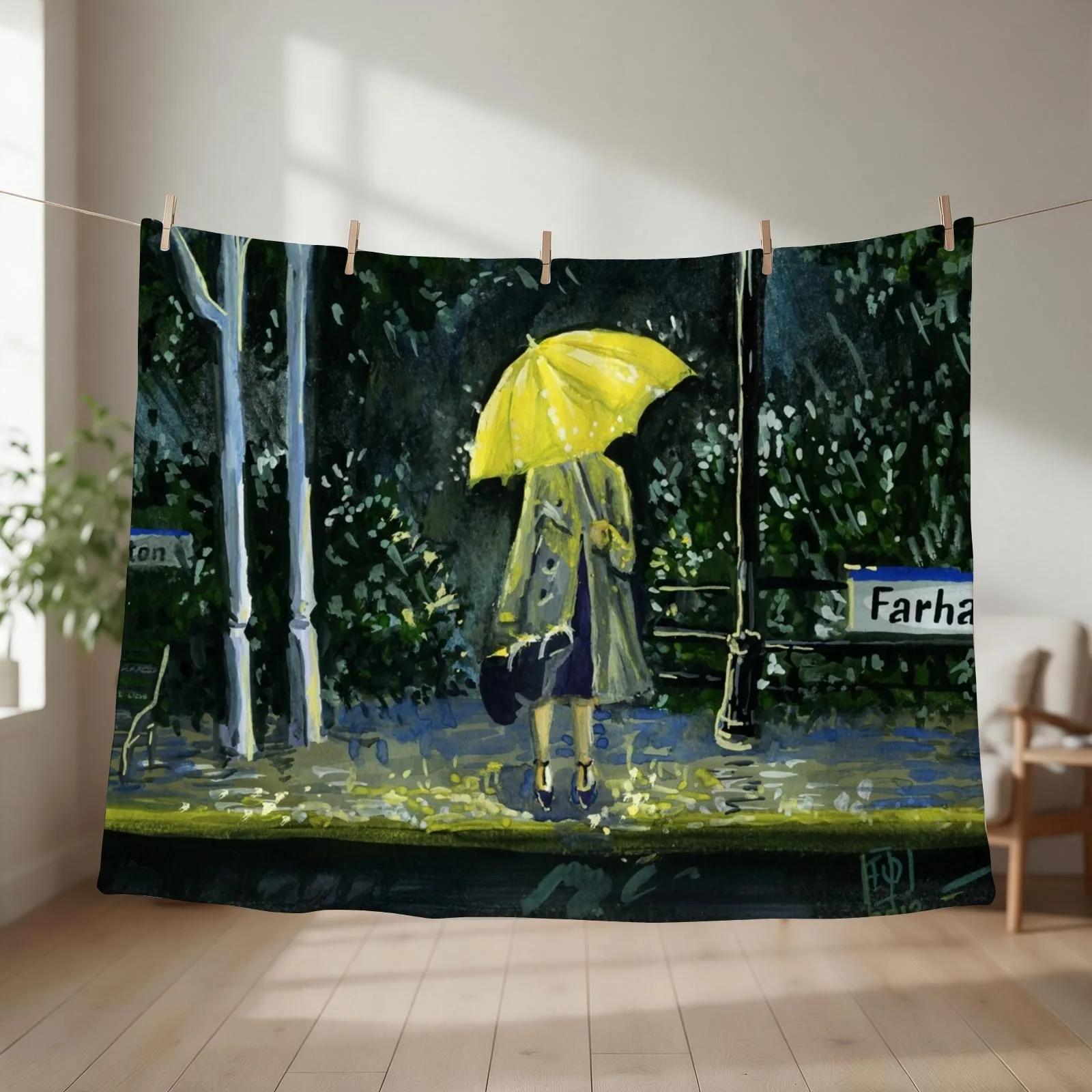 New Yellow umbrella part 2 Throw Blanket couch cozy soft plush fuzzy picnic outdoor blanket