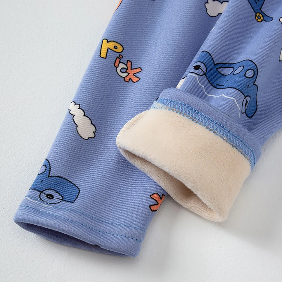 2-teiliges Herbst- und Winter-Kinder-Plüsch-dickes warmes Heim-Unterwäsche-Set für Jungen und Mädchen, lustige und niedliche Oberteile, bequeme Hosen – Detail 29