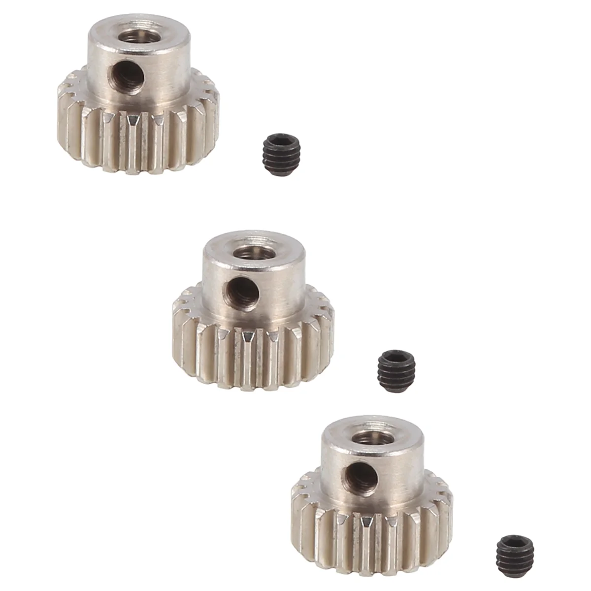 3PCS 3.175mm Shaft Metal Pinion Motor Gear 32DP 48DP 64DP M0.6 M0.8 for 1/10 1/8 RC Car 3650 3660,19t