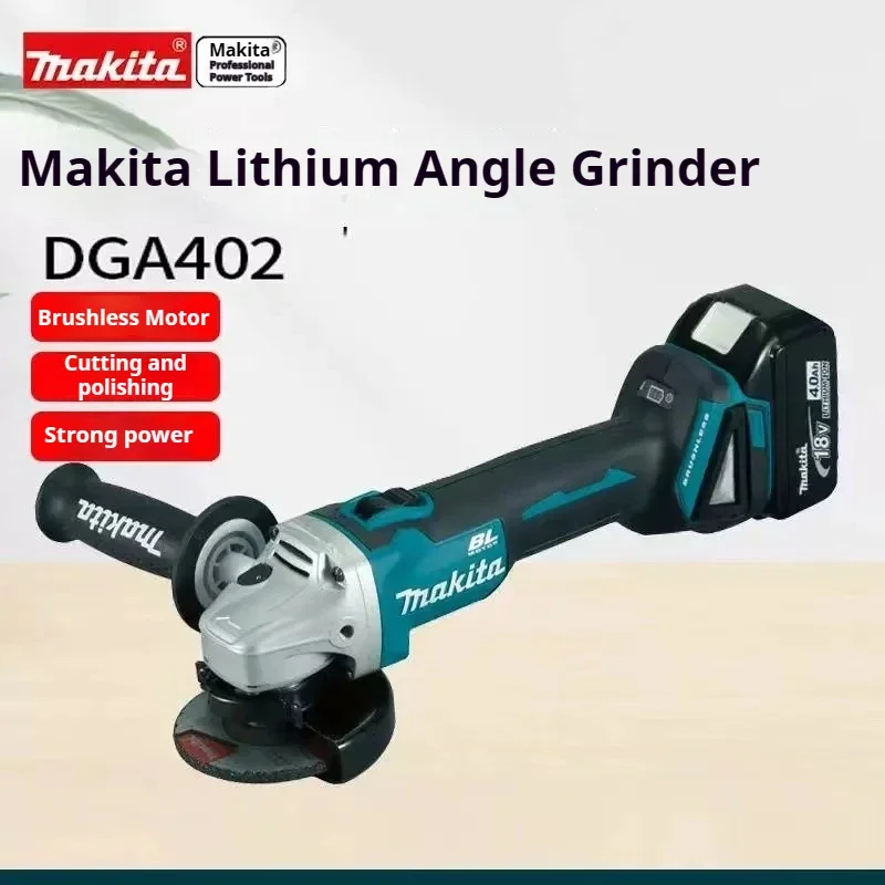 Makita 18V 125mm DGA404 Brushless Lithium Electric Angle Grinder Rechargeable Cutting Machine High Power Polishing Machine