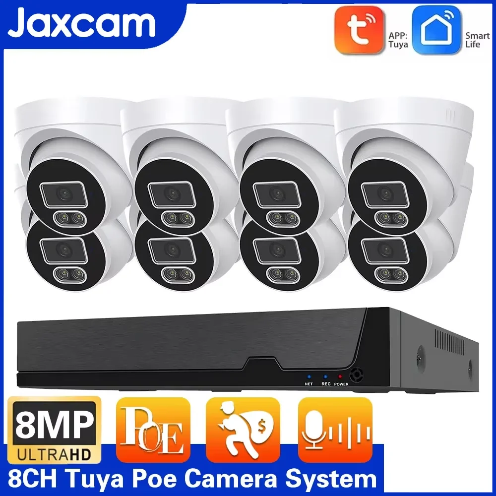 

Smart Life TUYA H.265+ CCTV 8MP Security POE Camera System Ai Human Detected Audio IR Infrared Video Surveillance Kit 4K POE NVR