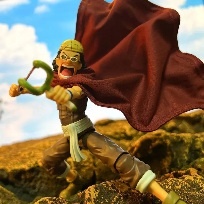 

In Stock 1/12 Scale Japanese Anime One Piece Character Usopp Mini Wine Red Cloak Accessories for 6inchs Shf Action Figure